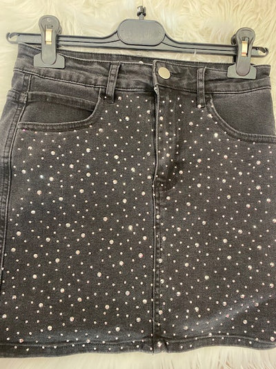 Minigonna Jeans Strass